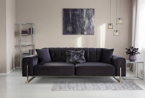 Designer sofa 3-seater modern furniture black 240cm big XXL living room