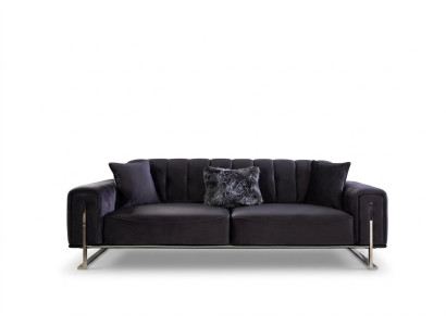 Designer sofa 3-seater modern furniture black 240cm big XXL living room