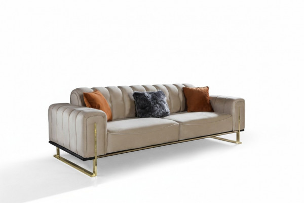 Sofa 3-seater modern furniture beige color living room luxury couches 240cm
