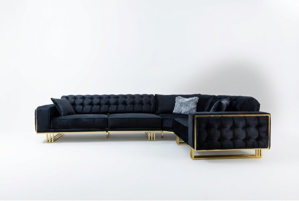 Exclusive corner sofa, modern L-shape designer style furniture, living room corner suite