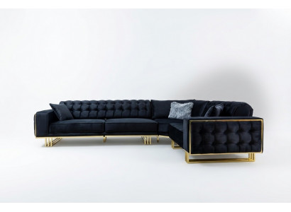 Exclusive corner sofa, modern L-shape designer style furniture, living room corner suite