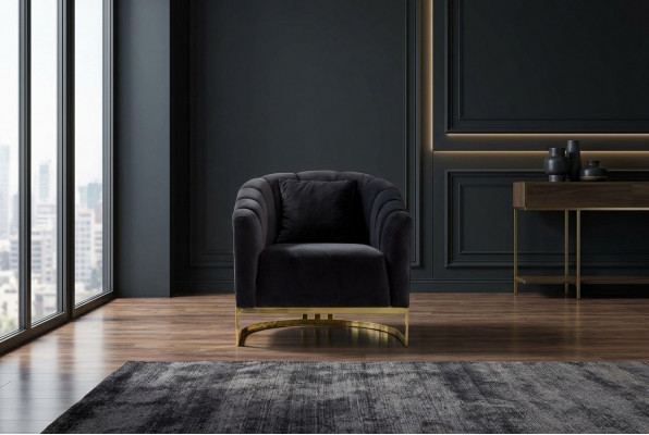 Exclusive Chair Luxury Black Elements Stainless Steel Lounge Club Furniture
