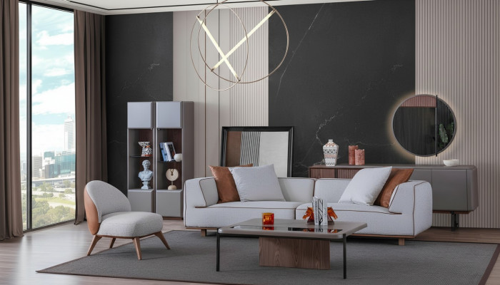 Luxury Living Room Set Complete Furniture Sofa Dresser Coffee Table 5-piece
