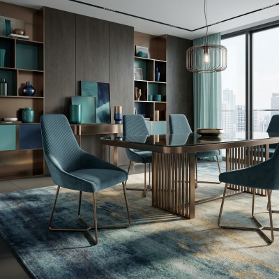 Exclusive modern chairs designer green color luxury in dining room novelty