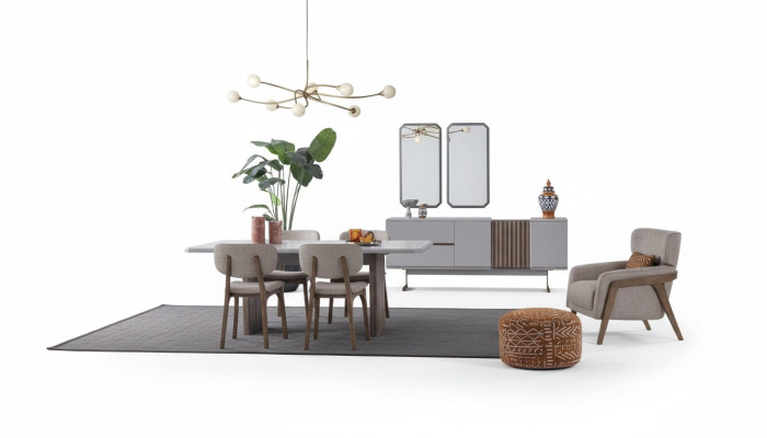 Dining room set dining suite group table chairs 8-piece modern furniture dining group