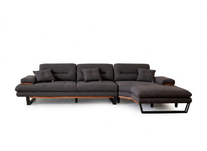 Designer gray L-shaped corner sofa modern furniture living room corner suite sofa