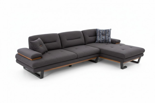 Style L-shaped sofa in gray luxury for living room designer corner suite couches