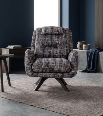 Armchair Modern Gray Living Room Seating Textile Luxury Design Furniture Lounge Club