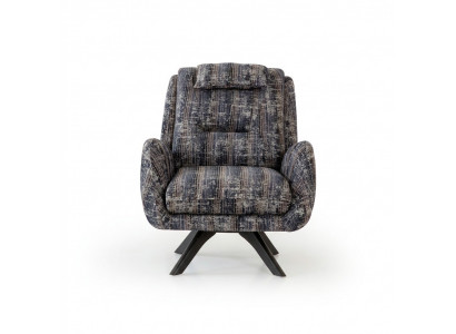 Armchair Modern Gray Living Room Seating Textile Luxury Design Furniture Lounge Club