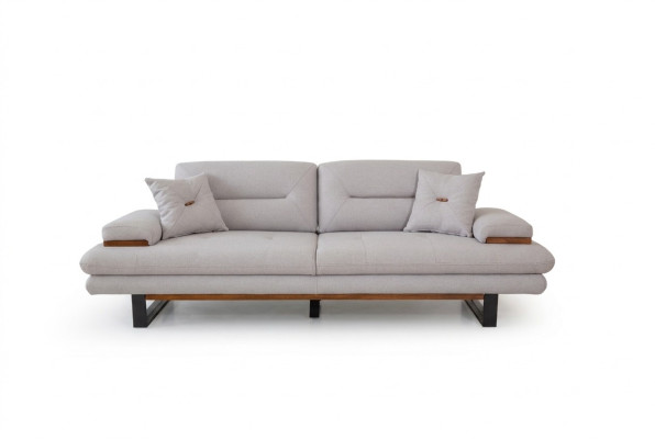 Designer gray sofa, 3-seat, modern style furniture for the living room, 238cm couches.