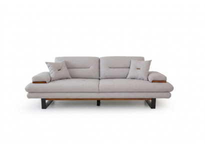 Designer gray sofa, 3-seat, modern style furniture for the living room, 238cm couches.