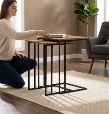 Living room 2x side table table design furniture luxury furnishings modern