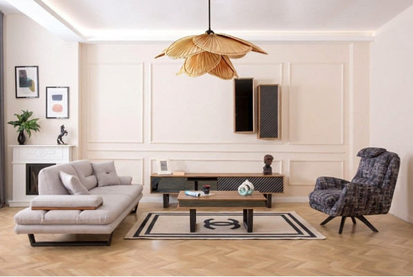 Design sofa set coffee table sofa 6-piece living room set luxury furniture