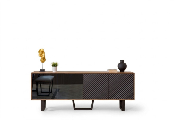 Designer dining room set, 4-piece sideboard with 3 mirrors, modern style, new.