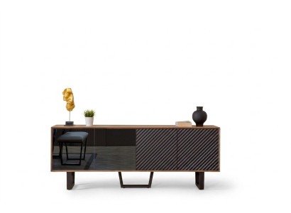 Designer dining room set, 4-piece sideboard with 3 mirrors, modern style, new.