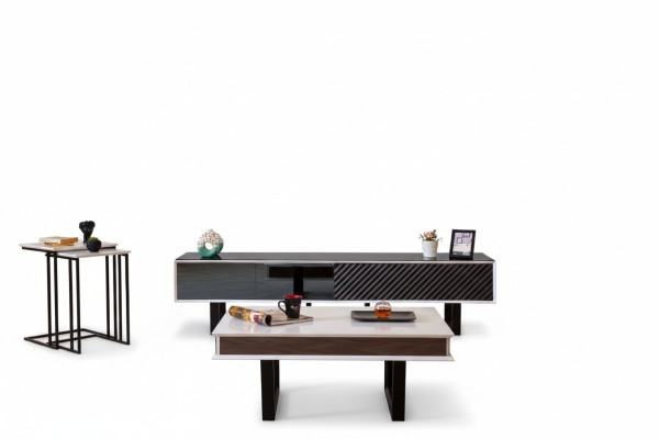 Modern living room set 6-piece TV stand design wall cabinet wood furnishing