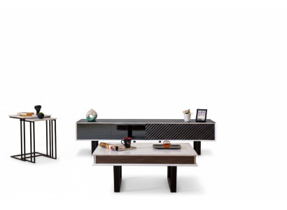 Modern living room set 6-piece TV stand design wall cabinet wood furnishing