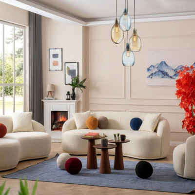 Living room set 3-piece. Designer sofa suite 4+3+1 seats living landscape