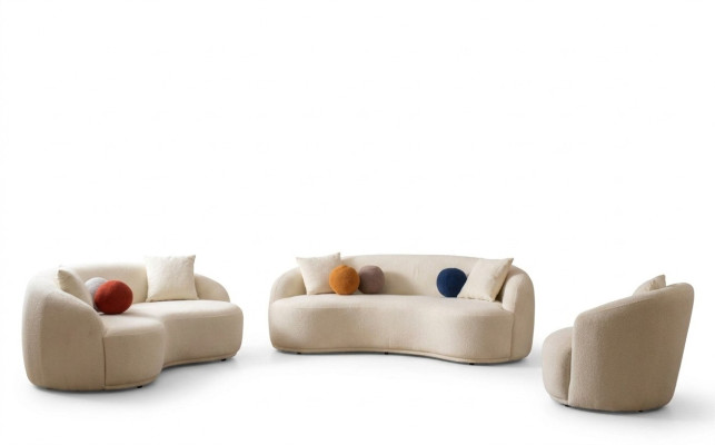 Living room set 3-piece. Designer sofa suite 4+3+1 seats living landscape