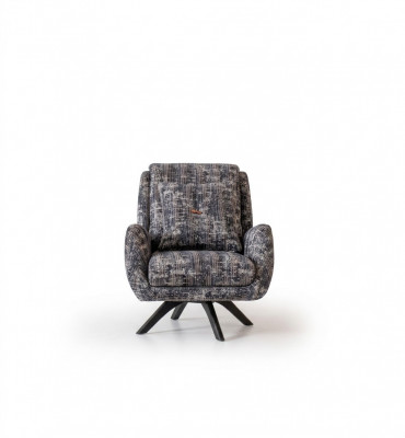 Designer armchair living room luxury furniture gray style single-seater lounge club
