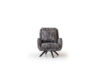 Designer armchair living room luxury furniture gray style single-seater lounge club