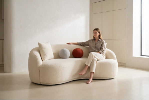Modern sofa 3-seater designer furniture white color style couches sofas 230cm