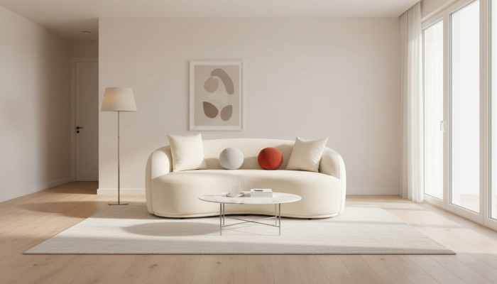 Modern sofa 3-seater designer furniture white color style couches sofas 230cm