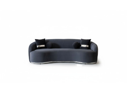 Designer Sofa 4-seater Black Sofas Couches Big XXL Seating Furniture 250cm