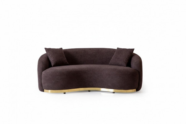 Living room furniture luxury sofa 3-seater design brown soft sofa upholstery textile 230cm