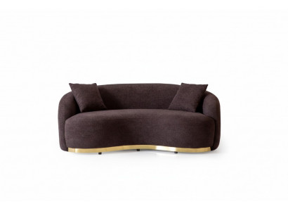 Living room furniture luxury sofa 3-seater design brown soft sofa upholstery textile 230cm