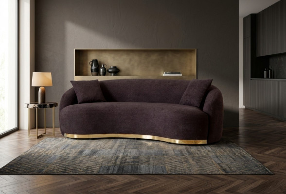 Designer sofa 4-seater brown color novelty in modern living room