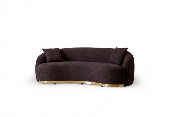 Designer sofa 4-seater brown color novelty in modern living room