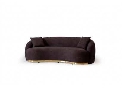 Designer sofa 4-seater brown color novelty in modern living room