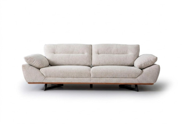 Comfort Designer Sofa 3-Seater Couch Upholstered Sofas Design White in Living Room