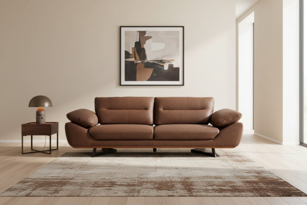 Modern designer sofa 3-seater 240cm XXL couch upholstery sofas design brown