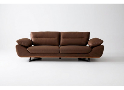 Modern designer sofa 3-seater 240cm XXL couch upholstery sofas design brown