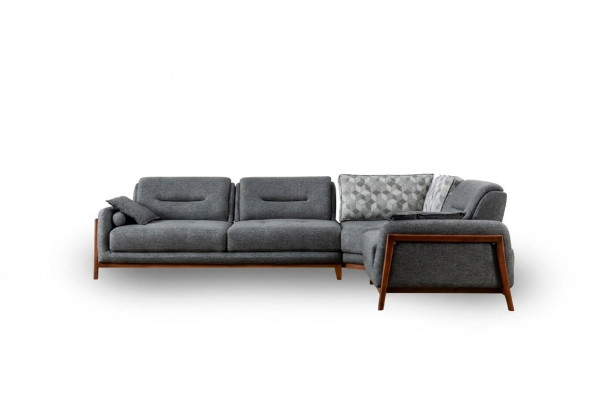 Designer corner sofa L-shape luxury upholstery textile living landscape furniture in the living room