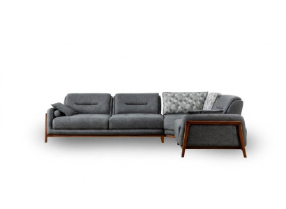 Designer corner sofa L-shape luxury upholstery textile living landscape furniture in the living room