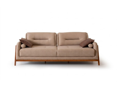 Designer sofa 3-seater luxury upholstery brown couch living room furniture