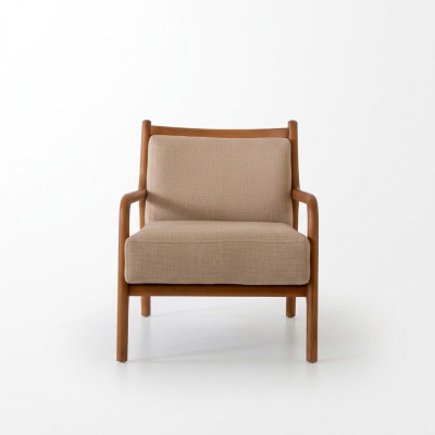 Modern beige armchair living room furniture luxury design upholstery faux leather
