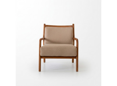 Modern beige armchair living room furniture luxury design upholstery faux leather