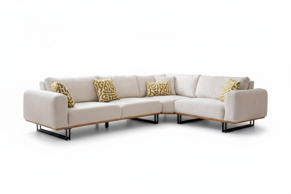 Luxury corner sofa L-shaped fabric sofa couch sofa white upholstered sofa seating corner set