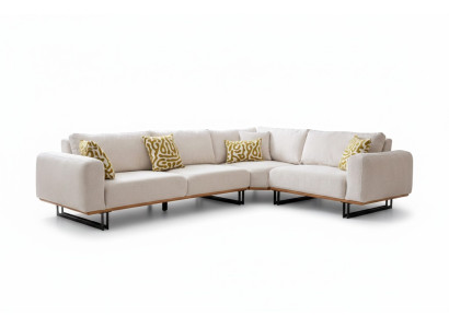 Luxury corner sofa L-shaped fabric sofa couch sofa white upholstered sofa seating corner set