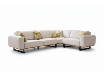 Luxury corner sofa L-shaped fabric sofa couch sofa white upholstered sofa seating corner set