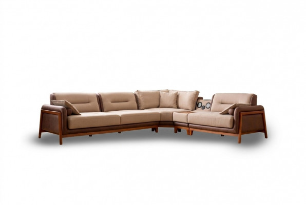 Luxury L-Shaped Corner Sofa Beige Living Room Furniture Couch Multi-function Couches Modern
