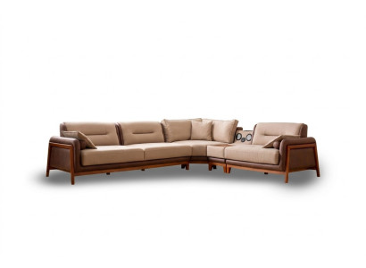 Luxury L-Shaped Corner Sofa Beige Living Room Furniture Couch Multi-function Couches Modern