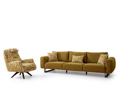 Luxury sofa set 4 + 1 seater set designer sofa fabric upholstered couches