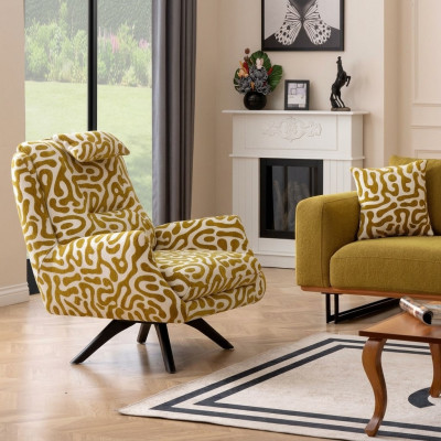 Modern green armchair living room seating textile luxury design furniture lounge