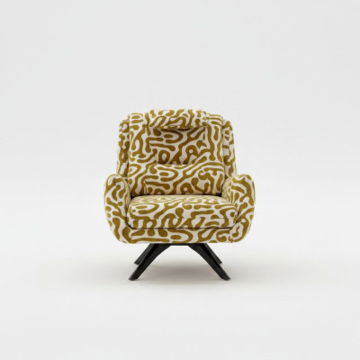 Modern green armchair living room seating textile luxury design furniture lounge