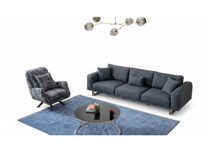 4+1 Seating Sofa Set Luxury Sofa Set Fabric Upholstery Armchair